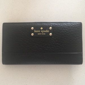 Kate Spade Black Pebble Leather Wallet